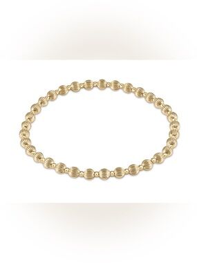 E-newton dignity grateful pattern 4mm bead bracelet - gold